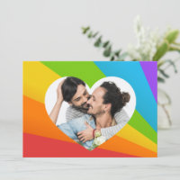 Coração Arco-íris Casal Gay Foto Personalizada Rom