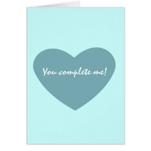 Cartão Coração azul chique