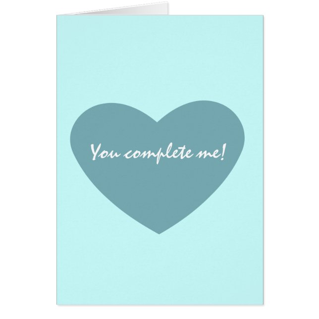 Cartão Coração azul chique (Frente)