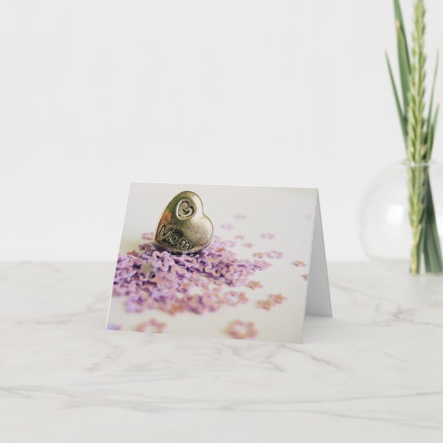 Cartão Coração bonito do dia das mães (Frente)