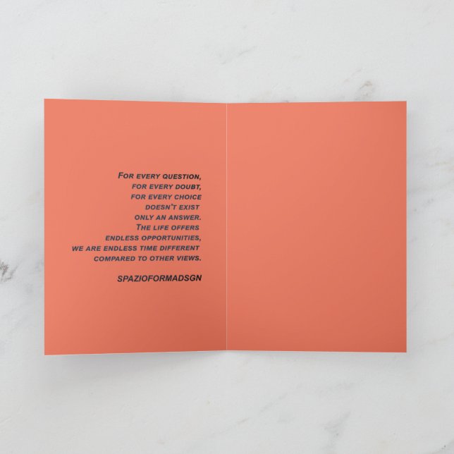 Cartão "Coração branco a preto do sol" e dúvida (Interior)