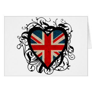 Cartão Coração britânico decorativo