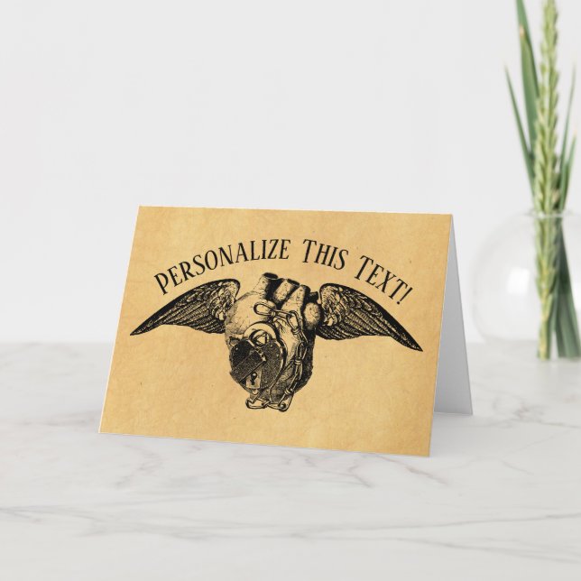 Cartão Coração com Travas e Asas (Frente)