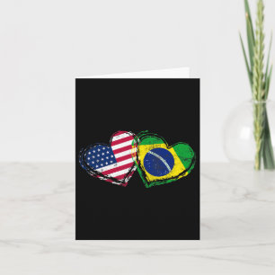 Cartão Coração da Bandeira Americana do Brasil Amor Brasi
