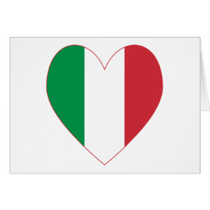 Cartão Coração da Bandeira Italiana