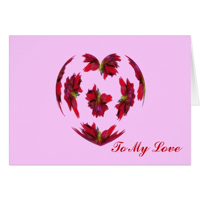 Cartão Coração da dália (Frente Horizontal)