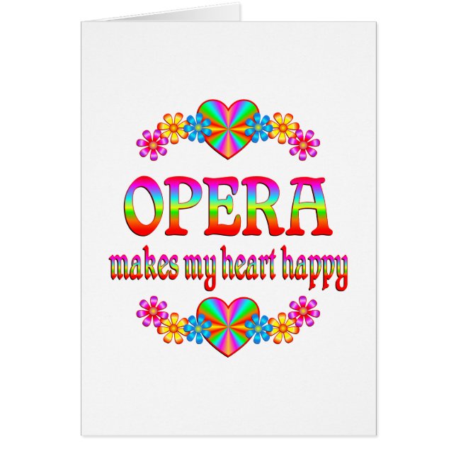 Cartão Coração da ópera feliz (Frente)