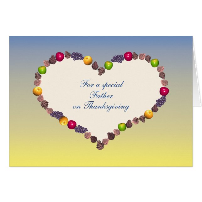 Cartão Coração de Ação de Graças - Pelo Pai (Frente Horizontal)