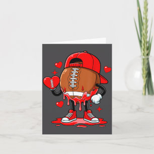 Cartão Coração de Amante de Futebol Cute Dripng Dia dos N