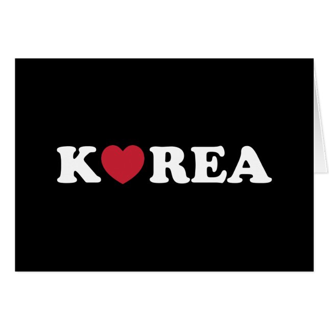 Cartão Coração de Amor da Coreia (Frente Horizontal)