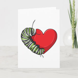 Cartão Coração de Amor de Lagarta
