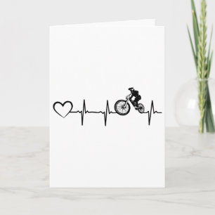 Cartão Coração de Bicicleta Ciclista Ciclismo Downhill Mo
