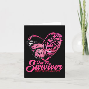 Cartão Coração de borboleta Eu sou um Cancer de mama sobr
