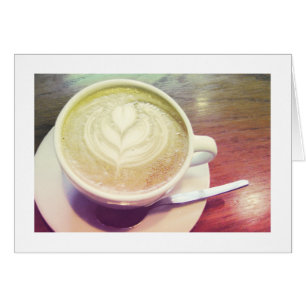 Cartão coração de cappucccino