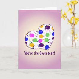Cartão Coração de Confete de Macaron Personalizado para o