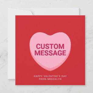 Cartão Coração de conversação de mensagens personalizadas