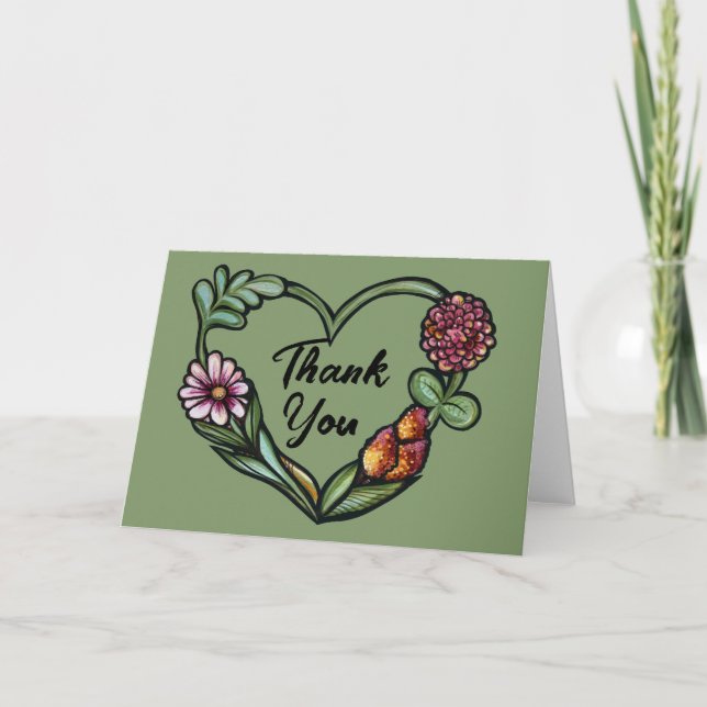 Cartão Coração de Flor (Frente)