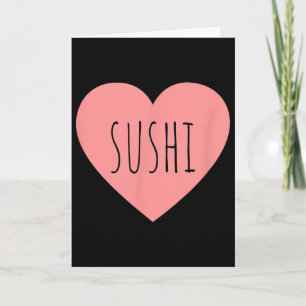 Cartão Coração de Foodie Rosa Minimalista Amantes de Sush