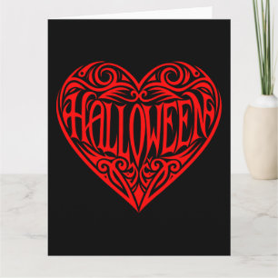 Cartão Coração de Halloween, Coração Vermelho, Feriado