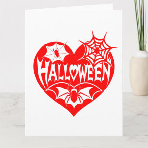 Cartão Coração de Halloween, Forma de Coração Vermelho, A