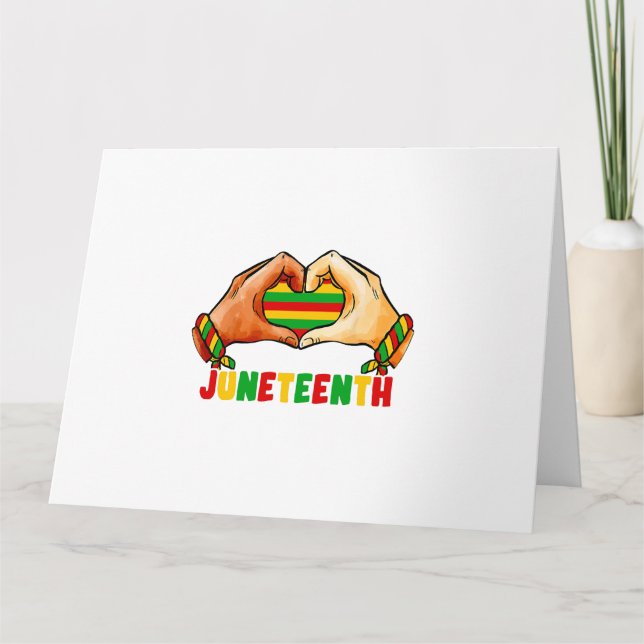 Cartão Coração de Juneteenth (Frente)
