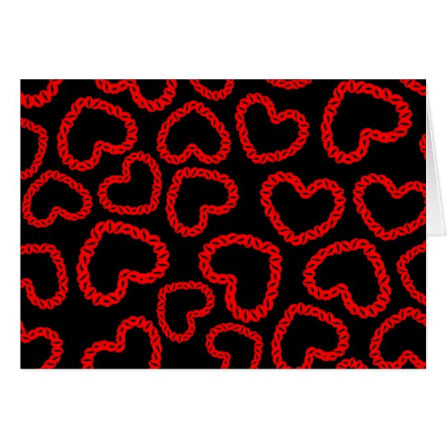 Cartão Coração de Lábios Kissy personalizáveis (Frente Horizontal)