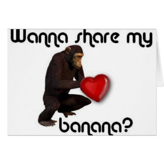 Cartão coração de macaco