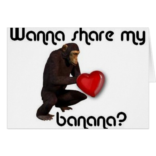 Cartão coração de macaco (Frente Horizontal)