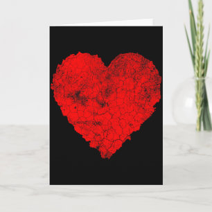 Cartão Coração de São Valentim Gráfico Envelhecido 