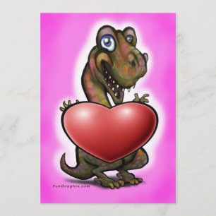 Cartão Coração de T-Rex Bebê