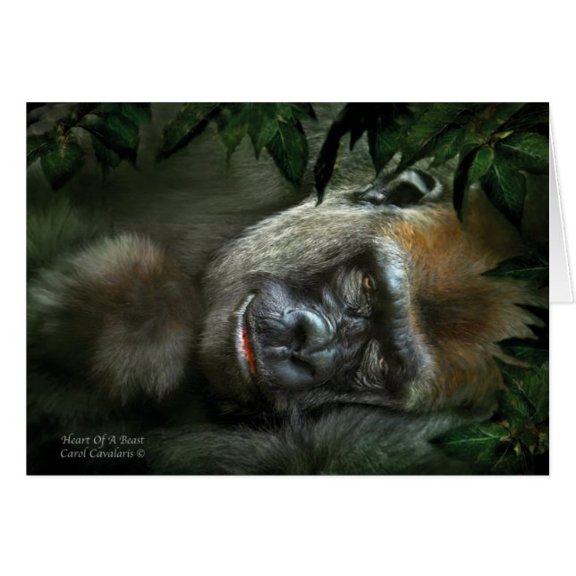 Cartão Coração de um animal ArtCard (Frente Horizontal)