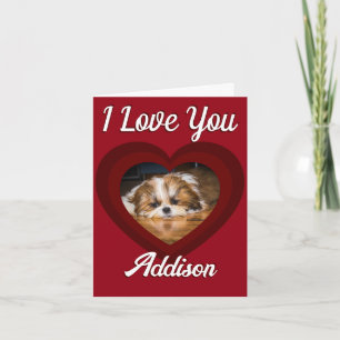 Cartão Coração de valentine shih tzu amor Nome de foto pe