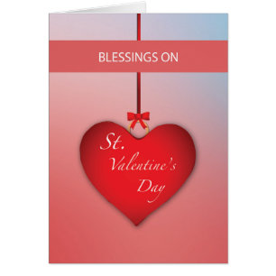 Cartão Coração do dia dos namorados do St. das bênçã