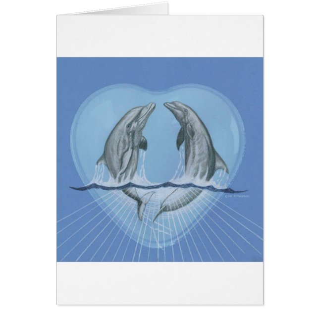 Cartão Coração do golfinho (Frente)