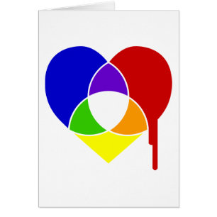 Cartão coração do gráfico de cores