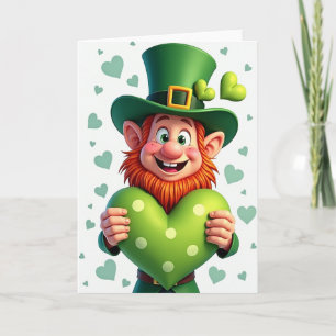 Cartão Coração do Leprechaun Sortudo
