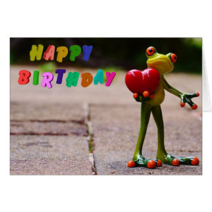 Cartão Coração do vermelho do sapo