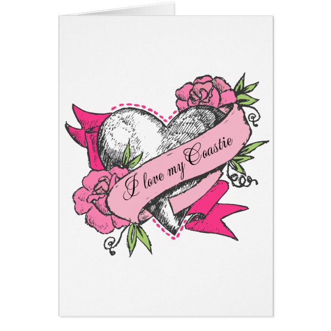 Cartão Coração e Rosas (Frente)