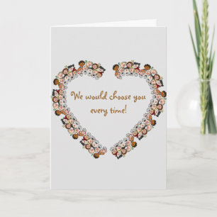 Cartão Coração Editável de Crianças Adotado Finalizado