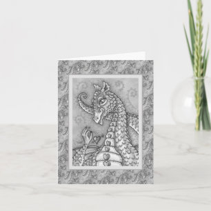 CARTÃO CORAÇÃO EM UM NAMORADOS DE DRAGÃO DE TINTA, FANTAS