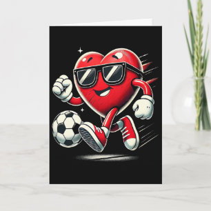 Cartão Coração Engraçado Jogando Futebol Dia dos Namorado