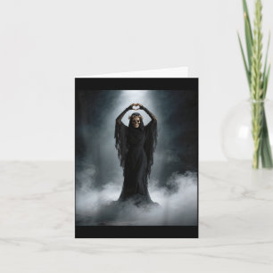 Cartão Coração fantasma mãos dia das mães floral crânio f