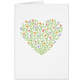 Cartão Coração florido