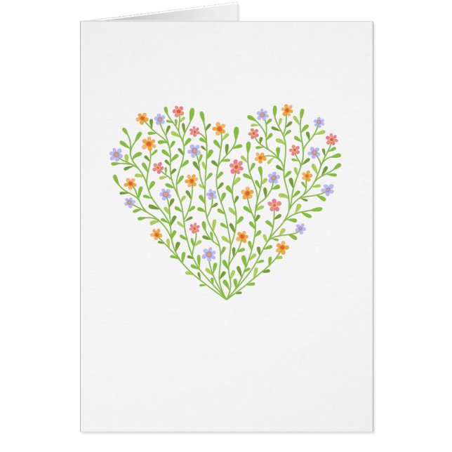 Cartão Coração florido (Frente)