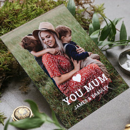 Cartão Coração FOFO AMO VOCÊ MÃE Foto do Dia das Mães