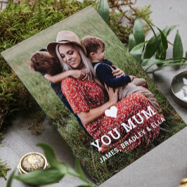 Cartão Coração FOFO AMO VOCÊ MÃE Foto do Dia das Mães