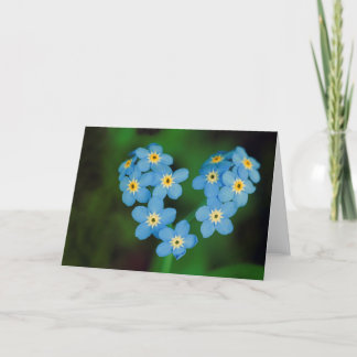 Cartão Coração Formatado Esquece-me-Não Flores