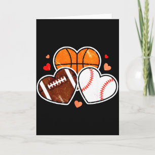 Cartão Coração Futebol Basquete Futebol de Domingo dos Na