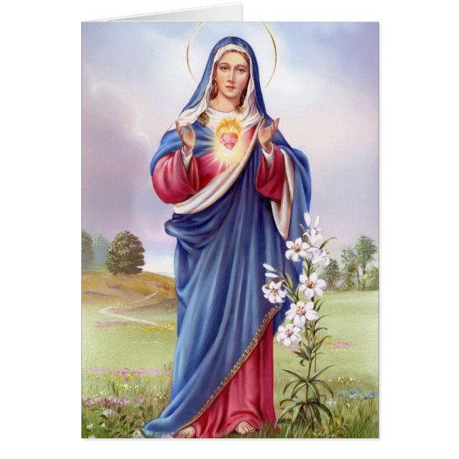 Cartão Coração imaculado da Virgem Maria (Frente)