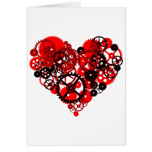 CARTÃO CORAÇÃO MECÂNICO DE STEAMPUNK (Frente)